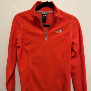 TheNorth Face Women’s Salmon Pink Fleece 1/4 Zip Base‎layer Fleece Sweater